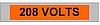3" x 13" Conduit/Cable Label - 208 Volts